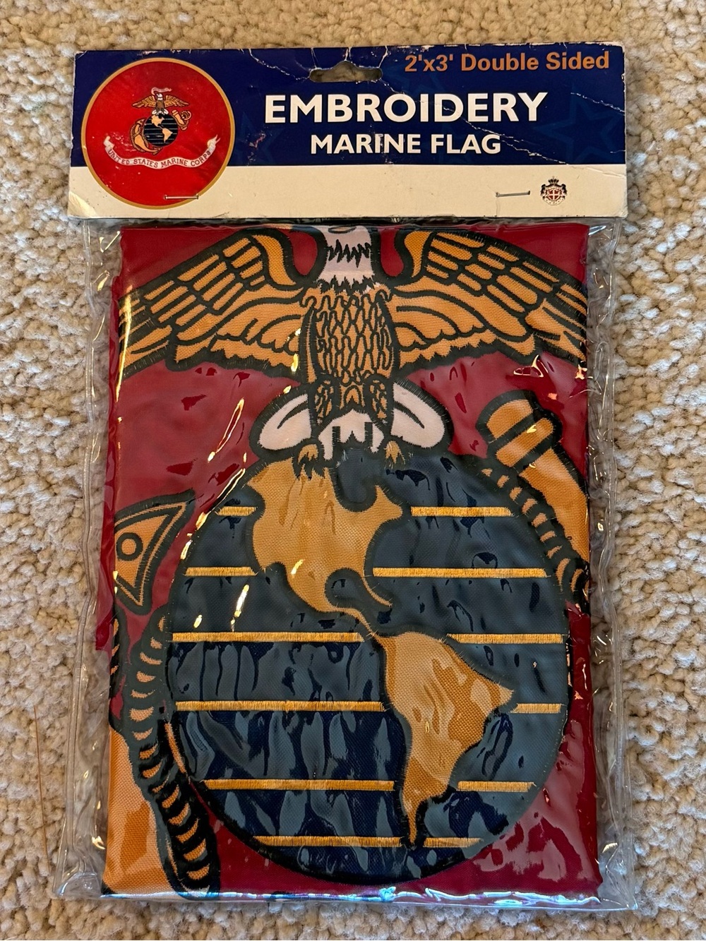 NWT Embroidery US Marine 2’x3’ Flag with Eagle Globe and Anchor